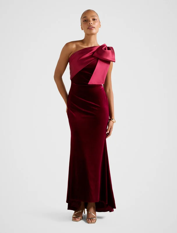 DELTA Velvet Bow Maxi Dress
